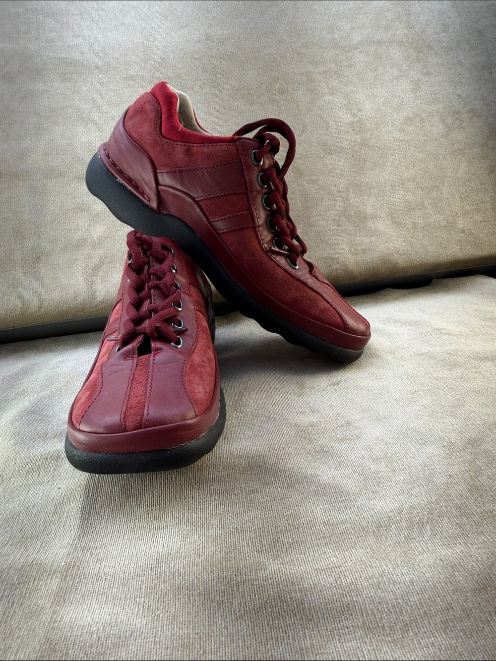 Rockport Men's Lace-Up Sneakers in Burgundy